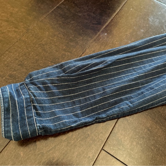 Zara 1975 Collection Mens Blue Striped Button Up Shirt Size Medium - Picture 2 of 5